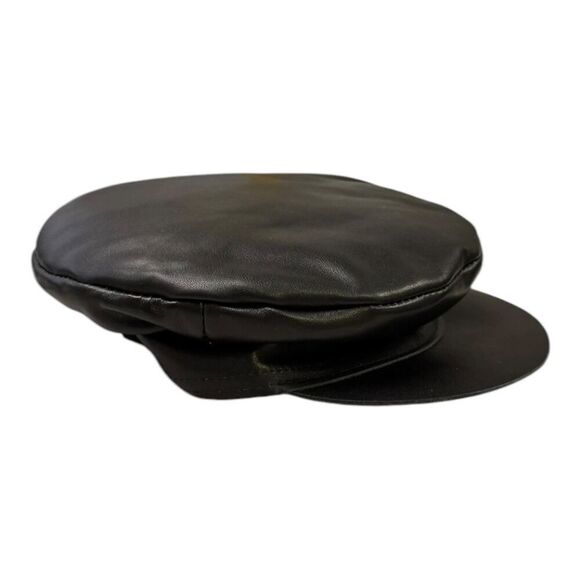 Lack Of Color Biker Cap Hat Size Medium Leather Black - Picture 5 of 7